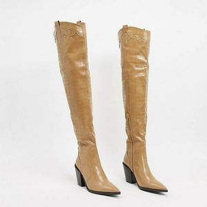 Truffle Western thigh high boots